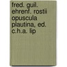 Fred. Guil. Ehrenf. Rostii Opuscula Plautina, Ed. C.H.A. Lip door Friedrich Wilh Rost