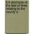 Full Abstracts of the Feet of Fines Relating to the County o
