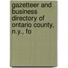 Gazetteer and Business Directory of Ontario County, N.Y., fo door Hamilton Child