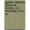 Gpltwn. Platonis Opera Ex Recens. R.B. Hirschigii (C.E.C. Sc by Plato Plato