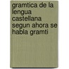 Gramtica de La Lengua Castellana Segun Ahora Se Habla Gramti door Vicente Salvï¿½ Y. Pï¿½Rez