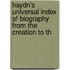 Haydn's Universal Index of Biography from the Creation to th
