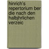Hinrich's Repertorium Ber Die Nach Den Halbjhrlichen Verzeic door Eduard Baldamus