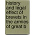 History and Legal Effect of Brevets in the Armies of Great B