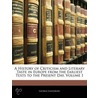 History of Criticism and Literary Taste in Europe from the E door George Saintsbury