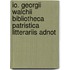 Io. Georgii Walchii Bibliotheca Patristica Litterariis Adnot