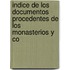 Indice de Los Documentos Procedentes de Los Monasterios y Co