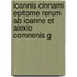 Ioannis Cinnami Epitome Rerum Ab Ioanne Et Alexio Comnenis G