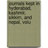 Journals Kept in Hyderabad, Kashmir, Sikkim, and Nepal, Volu