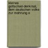 Kleines Gottsched-Denkmal, Dem Deutschen Volke Zur Mahnung E