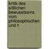 Kritik Des Sittlichen Bewusstseins Vom Philosophischen Und H