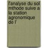 L'Analyse Du Sol Mthode Suive a la Station Agronomique de L'