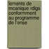Lements de McAnique Rdigs Conformment Au Programme de L'Ense