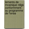 Lements de McAnique Rdigs Conformment Au Programme de L'Ense door Leuthre Lie Nicolas Mascart