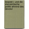 Leopold I. Und Die Sterreichische Politik Whrend Des Devolut door Franz Scheichl