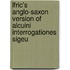 Lfric's Anglo-Saxon Version of Alcuini Interrogationes Sigeu