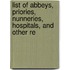List of Abbeys, Priories, Nunneries, Hospitals, and Other Re