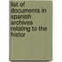 List of Documents in Spanish Archives Relating to the Histor