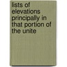 Lists of Elevations Principally in That Portion of the Unite door Henry Gannett
