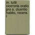 M. Tullii Ciceronis Oratio Pro A. Cluentio Habito, Recens. I
