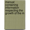 Manual Containing Information Respecting the Growth of the M door Jonathan Holmes Cobb