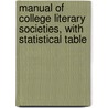 Manual Of College Literary Societies, With Statistical Table door Isaac Casper Seeley