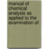 Manual of Chemical Analysis as Applied to the Examination of door Frederick Hoffmann