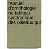 Manuel D'Ornithologie Ou Tableau Systmatique Des Oiseaux Qui door Coenraad Jacob Temminck
