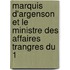 Marquis D'Argenson Et Le Ministre Des Affaires Trangres Du 1