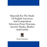 Materials for the Study of English Literature and Compositon door Frank Aydelotte