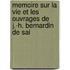Memoire Sur La Vie Et Les Ouvrages de J.-H. Bernardin de Sai