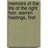 Memoirs of the Life of the Right Hon. Warren Hastings, First door George Robert Gleig