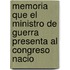 Memoria Que El Ministro de Guerra Presenta Al Congreso Nacio