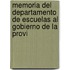 Memoria del Departamento de Escuelas Al Gobierno de La Provi