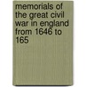 Memorials of the Great Civil War in England from 1646 to 165 door Henry Cary