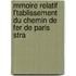 Mmoire Relatif L'Tablissement Du Chemin de Fer de Paris Stra