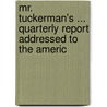 Mr. Tuckerman's ... Quarterly Report Addressed to the Americ by Joseph Tuckerman