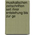 Musikalischen Zeitschriften Seit Ihrer Entstehung Bis Zur Ge