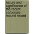 Nature And Significance Of The Recent Carbonate Mound Record