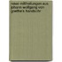 Neue Mittheilungen Aus Johann Wolfgang Von Goethe's Handschr