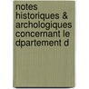 Notes Historiques & Archologiques Concernant Le Dpartement d by Charles De Beaurepaire