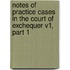Notes Of Practice Cases In The Court Of Exchequer V1, Part 1