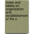 Notes and Tables on Organization and Establishement of the S