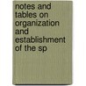 Notes and Tables on Organization and Establishment of the Sp door Service United States.
