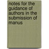 Notes for the Guidance of Authors in the Submission of Manus by Company Macmillan