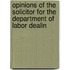 Opinions of the Solicitor for the Department of Labor Dealin
