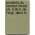 Parabole Du Semeur £matt. Xiii, 3-9] Tr. De L'angl. Dans Le