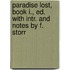 Paradise Lost, Book I., Ed. With Intr. And Notes By F. Storr