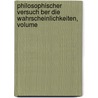 Philosophischer Versuch Ber Die Wahrscheinlichkeiten, Volume by Adolf Fick
