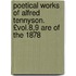 Poetical Works of Alfred Tennyson. £Vol.8,9 Are of the 1878